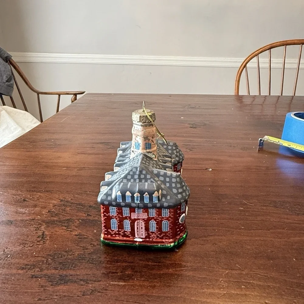 Coll‎ Williamsburg Capital Bldg Ornament Blown Glass Christmas Vtg READ
